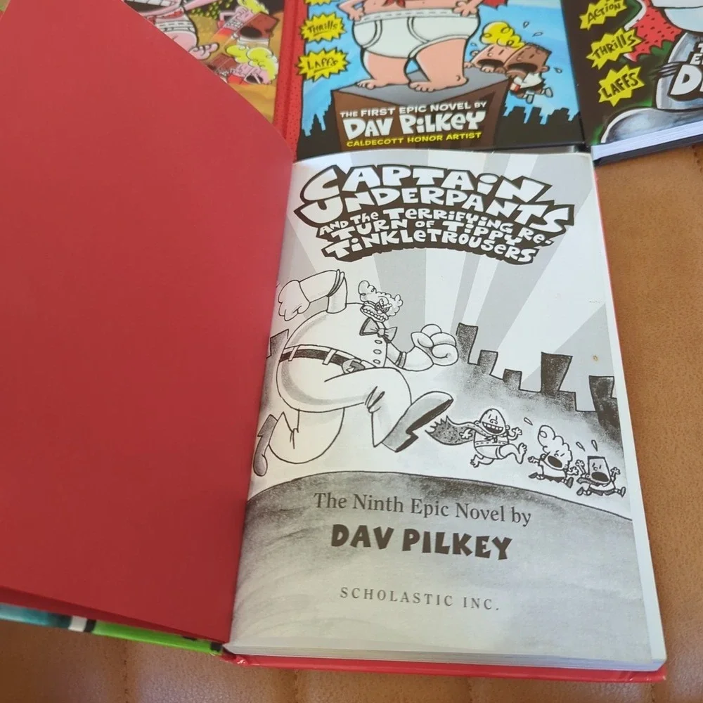 Captain Underpants Book Lot Of 10 Pilkey Scholastic Mix Of‎ Soft And Hardcover